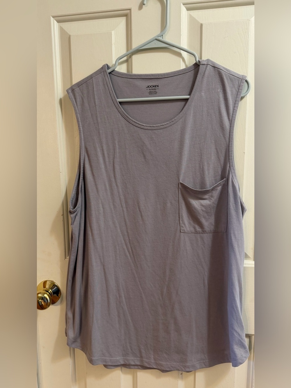 Jockey Gray/Purple Scoop Pocket Tank Top XL